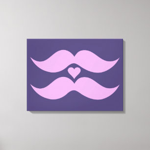 Roze Mustaches aangepaste canvasafdruk Canvas Afdruk