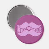 Roze Mustaches aangepaste magneet (Voorkant / Achterkant)