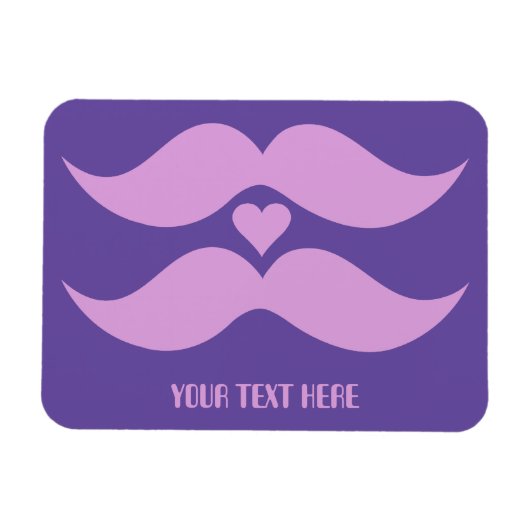 Roze Mustaches aangepaste magneet (Horizontaal)