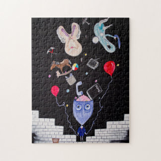 Roze muur - puzzel legpuzzel