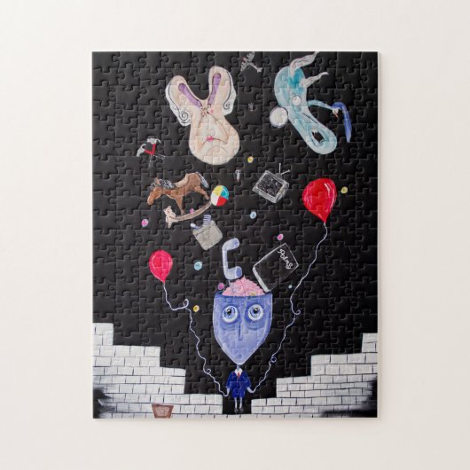 Roze muur - puzzel legpuzzel (Verticaal)