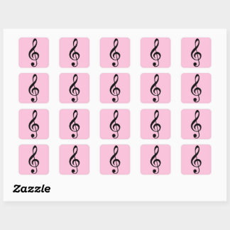 Roze Muziek Clef Stickers