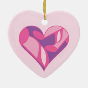 Roze Muziek Hart Keramisch Ornament