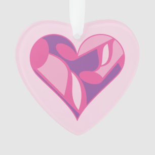 Roze Muziek Hart Ornament