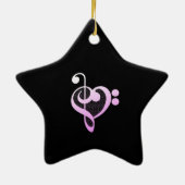 Roze Muziek Muzikant Hart Keramisch Ornament (Achterkant)