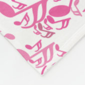 Roze Muziek Note Hearts Fleece Deken (Hoek)
