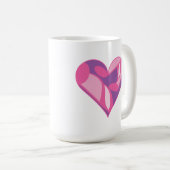 Roze Muziek Note Patterned Heart Mok (Voorkant rechts)