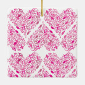 Roze muziek notitie harten keramisch ornament (Achterkant)