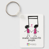 Roze muziek verbindt mensen Sleutelhanger (Voorkant)