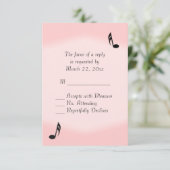 Roze Muziek Wedding RSVP (Staand voorkant)