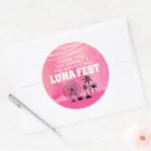 Roze muziekfestival Hartelijk dank Ronde Sticker (Envelop)