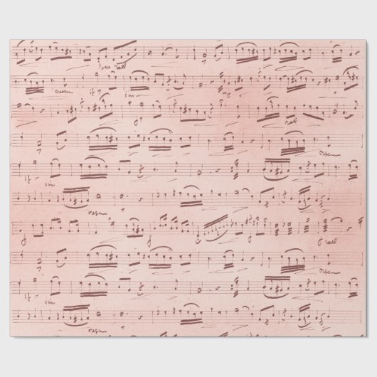 Roze muzieknoten cadeaupapier (Vlak)