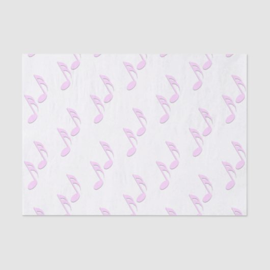 Roze Muzieknoten Tissuepapier (Voorkant)