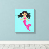 Roze mystieke roze kamer meisje canvas afdruk (Insitu (Houten vloer))