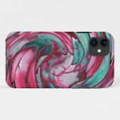 Roze N Blauwgroen Abstracte iPhone 5 hoesje (Achterkant (horizontaal))