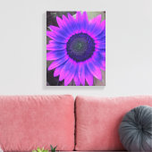 Roze N Paarse Zonnebloem Verpakt Canvas Afdruk (Insitu (Woonkamer))