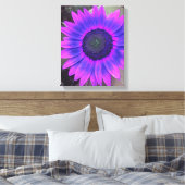 Roze N Paarse Zonnebloem Verpakt Canvas Afdruk (Insitu (Slaapkamer))