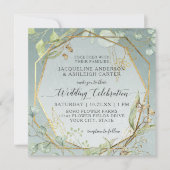 Roze n White Anemone Twig Fern Eucalyptus Wreath Kaart (Voorkant)