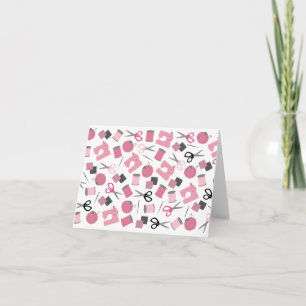 Roze naaien thema Notecard Kaart