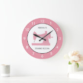 Roze naaigaraal - Aangepaste Grote Klok (Huis)