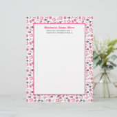 Roze naaigarens gepersonaliseerd briefhoofd (Staand voorkant)