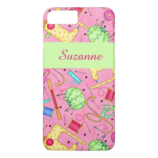 Roze naaigarens Kunstnaam op maat Case-Mate iPhone Case (Achterkant)