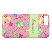 Roze naaigarens Kunstnaam op maat Case-Mate iPhone Case (Achterkant (Horizontaal))