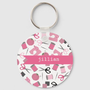 Roze naaigarige Sleutelhanger