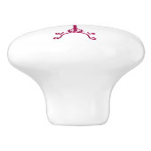 Roze naaigarist Bodice Form Ceramic Knob. Keramische Knop (Zijkant)