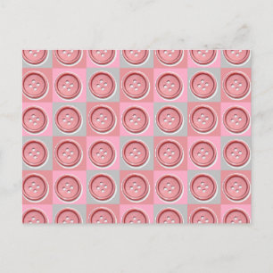 Roze naaiknoop aangevinkt briefkaart