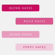Roze naam Etiketten