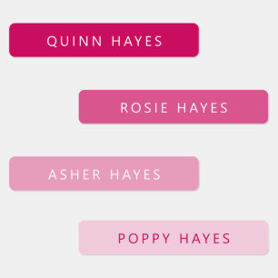 Roze naam Etiketten Labels