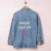 Roze naam hostess op maat bruiloft vrijgezellenfee denim jacket (Hangar)