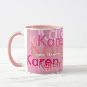 roze naam modern, cool en gepersonaliseerd mok