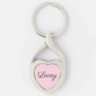 Roze naam sleutelhanger