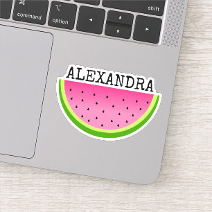 Roze naam watermeloen sticker