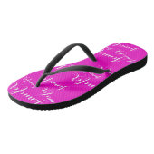 Roze - naampatroon Slim Straps Teenslippers (Schuin)