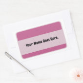 Roze naamplaatje rechthoekige sticker (Envelop)