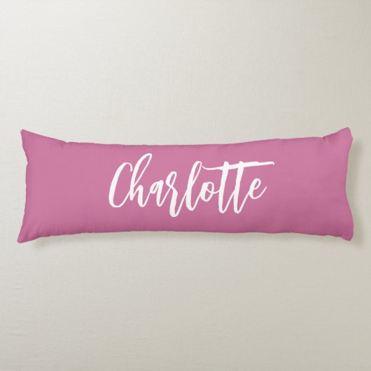Roze naamscript lichaamskussen (Voorkant)