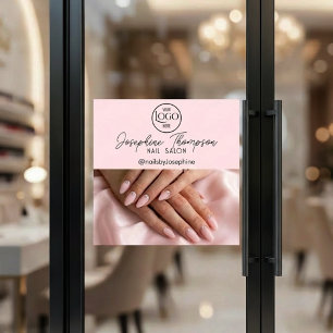Roze Nagelsalon Foto Social Media Logo Raamsticker
