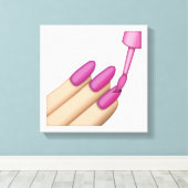 Roze Nail Pools - Emoji Canvas Afdruk (Insitu (Houten vloer))
