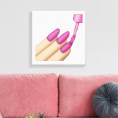 Roze Nail Pools - Emoji Canvas Afdruk (Insitu (Woonkamer))