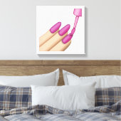 Roze Nail Pools - Emoji Canvas Afdruk (Insitu (Slaapkamer))