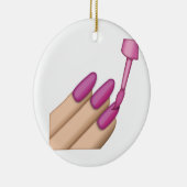 Roze Nail Pools - Emoji Keramisch Ornament (Rechts)