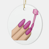 Roze Nail Pools - Emoji Keramisch Ornament (Links)