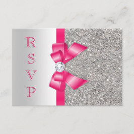 Roze namaak bontte kraag en diamanten RSVP