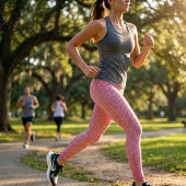 Roze namaak denim leggings