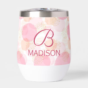Roze namaak gouden glitter monogram naam