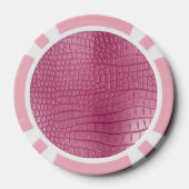 Roze namaak krokodil dierprint poker chips (Achterkant)