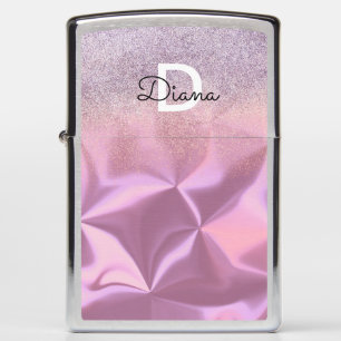 Roze namaak metalen monogram Zippo-aansteker